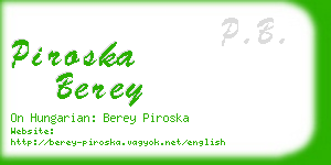 piroska berey business card